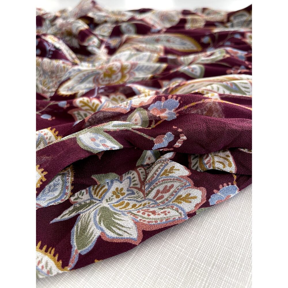 Yumi Kim Sz M Frida Maxi Dress Maroon Paisley Cinch Waist Wedding Guest Feminine - Picture 12 of 16